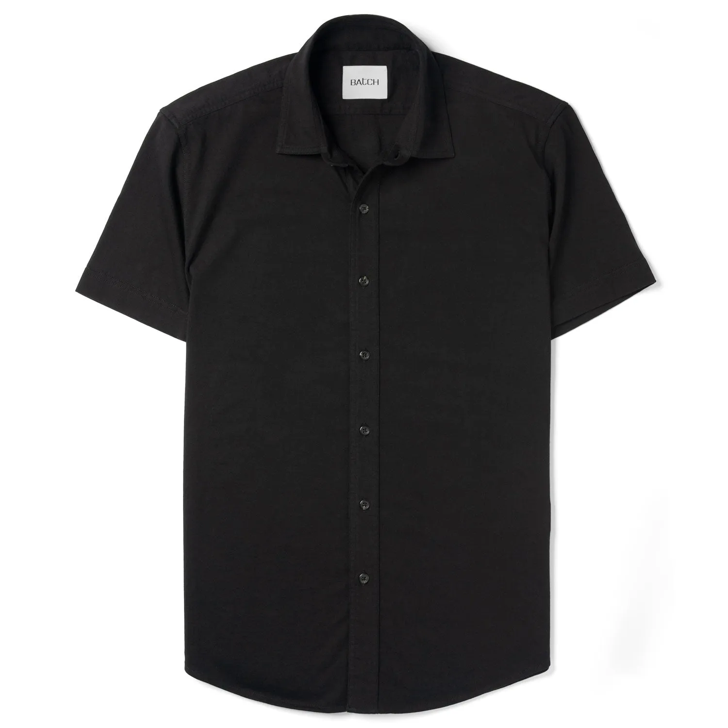 Short Sleeve T-Shirt Shirt - Jet Black Cotton Jersey