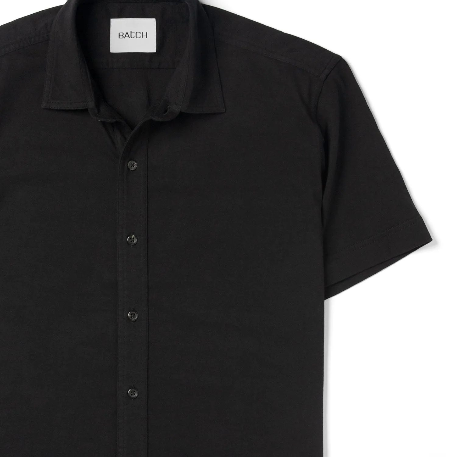 Short Sleeve T-Shirt Shirt - Jet Black Cotton Jersey