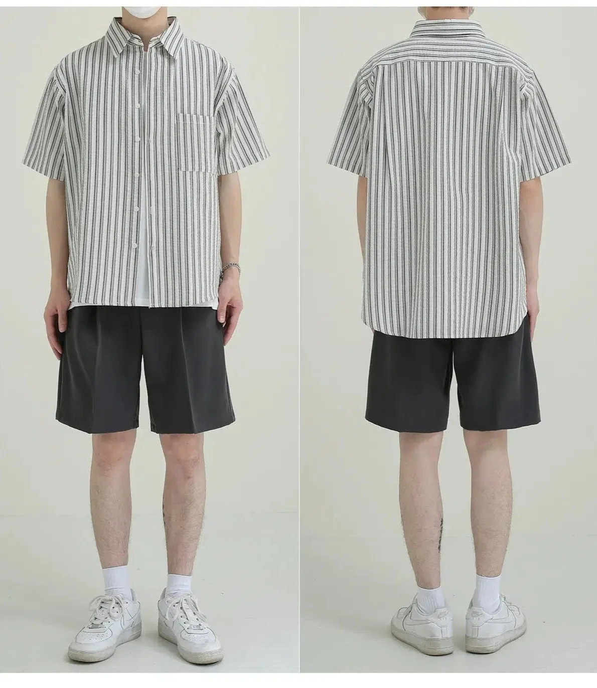 Short-sleeved Striped Shirt