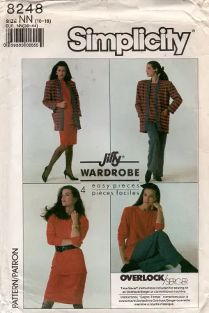 Simplicity 8248 JIFFY Stretch Wardrobe 1980s Vintage Sewing Pattern Size 10 - 16 UNCUT Factory Folded