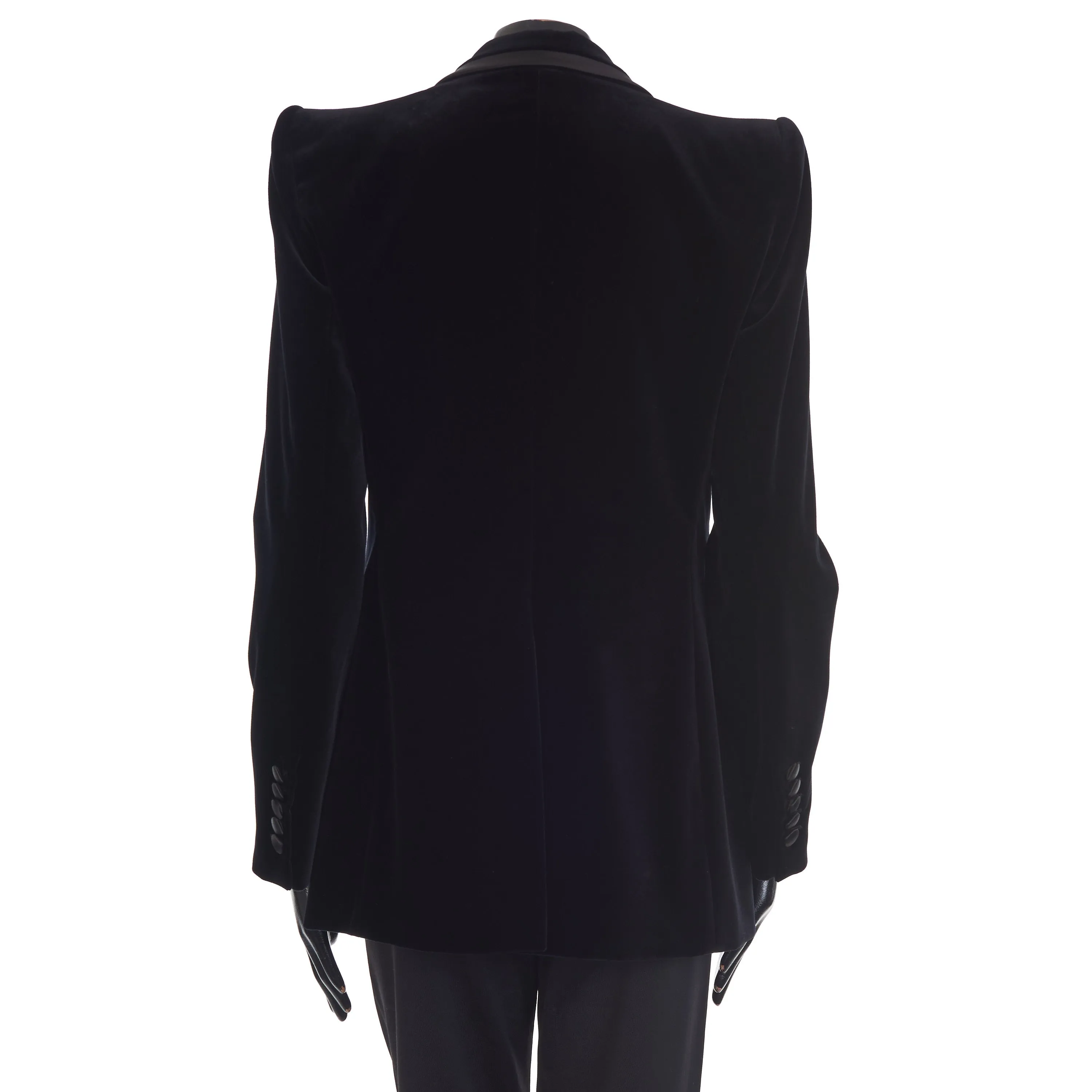 Single-breasted Black Velvet Jacket