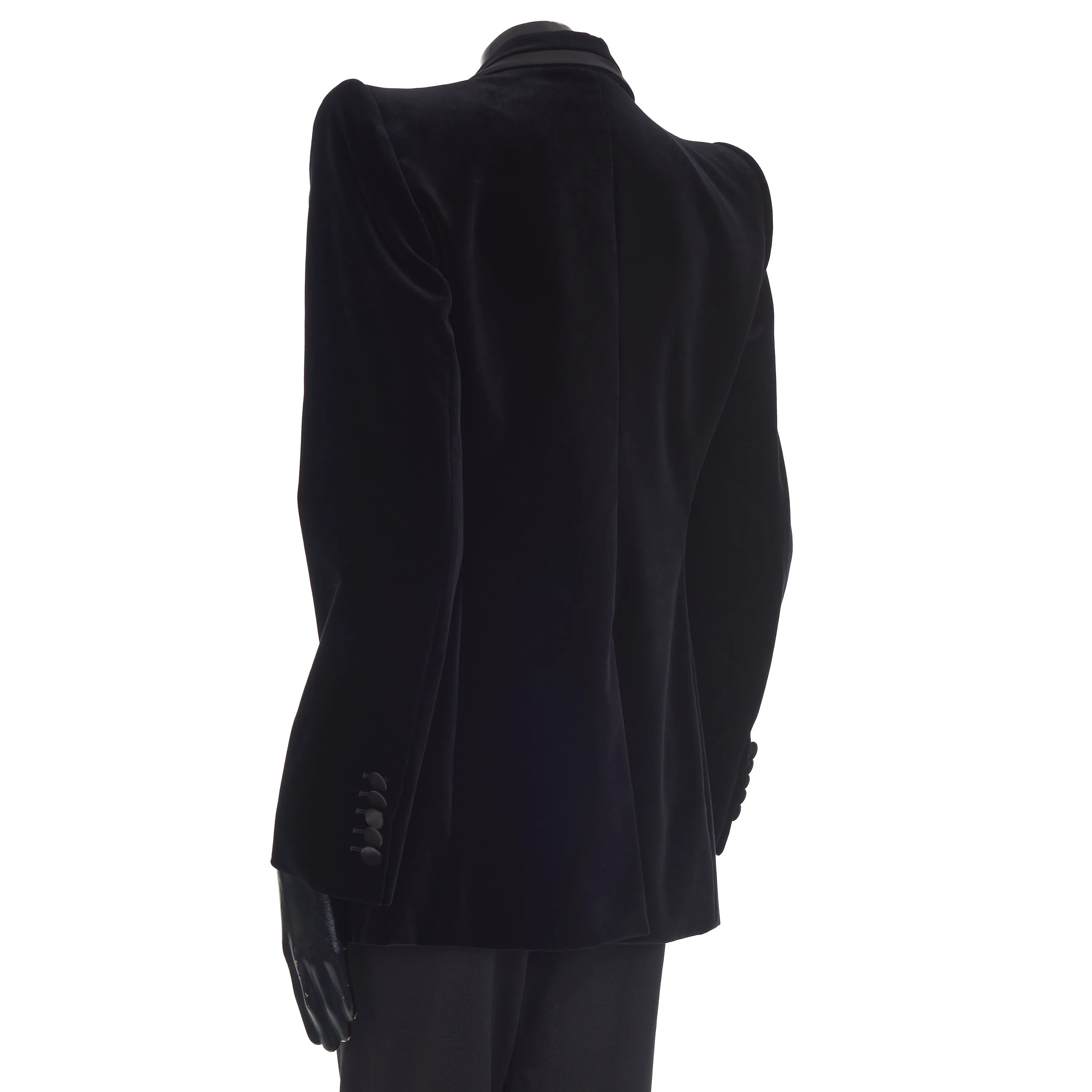 Single-breasted Black Velvet Jacket