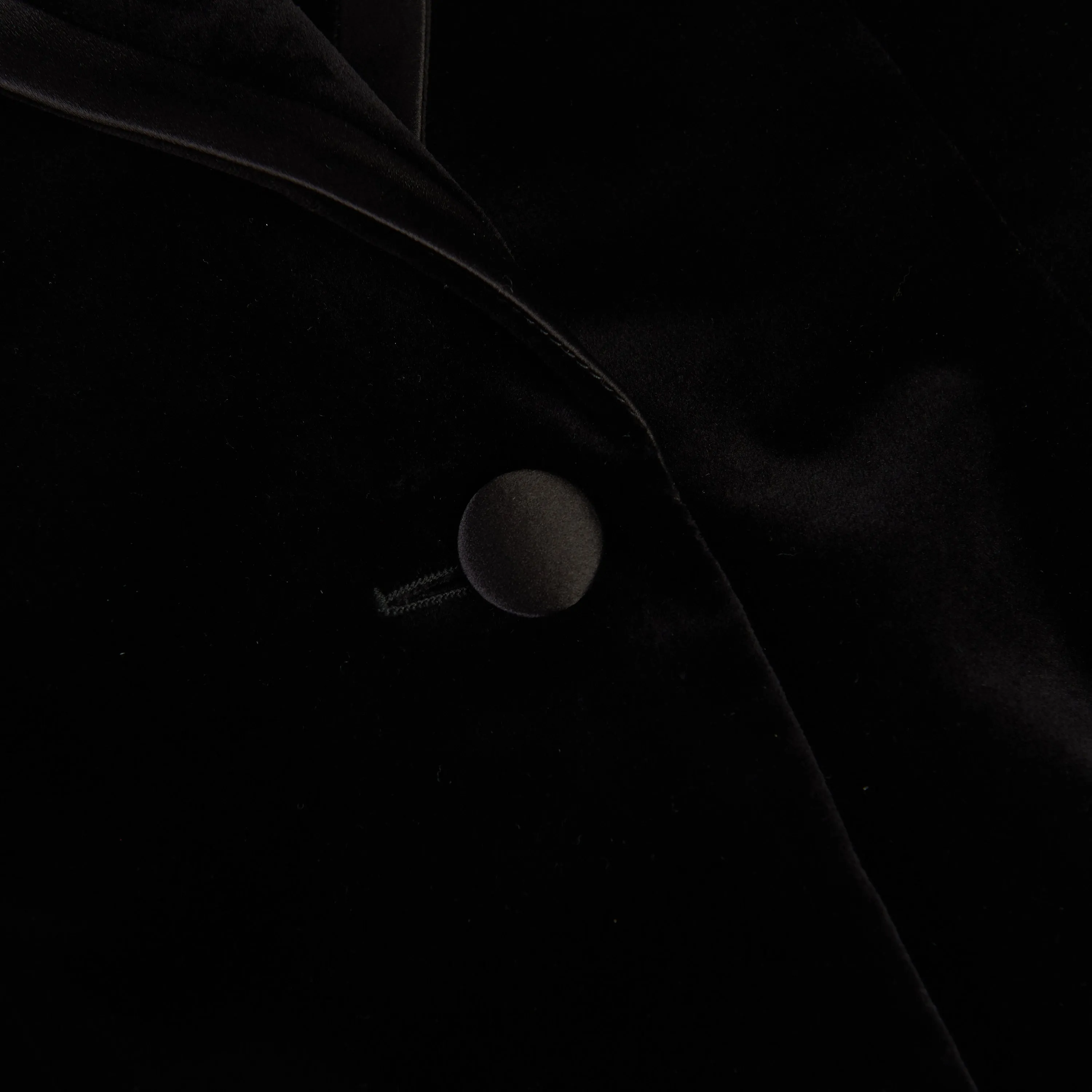 Single-breasted Black Velvet Jacket