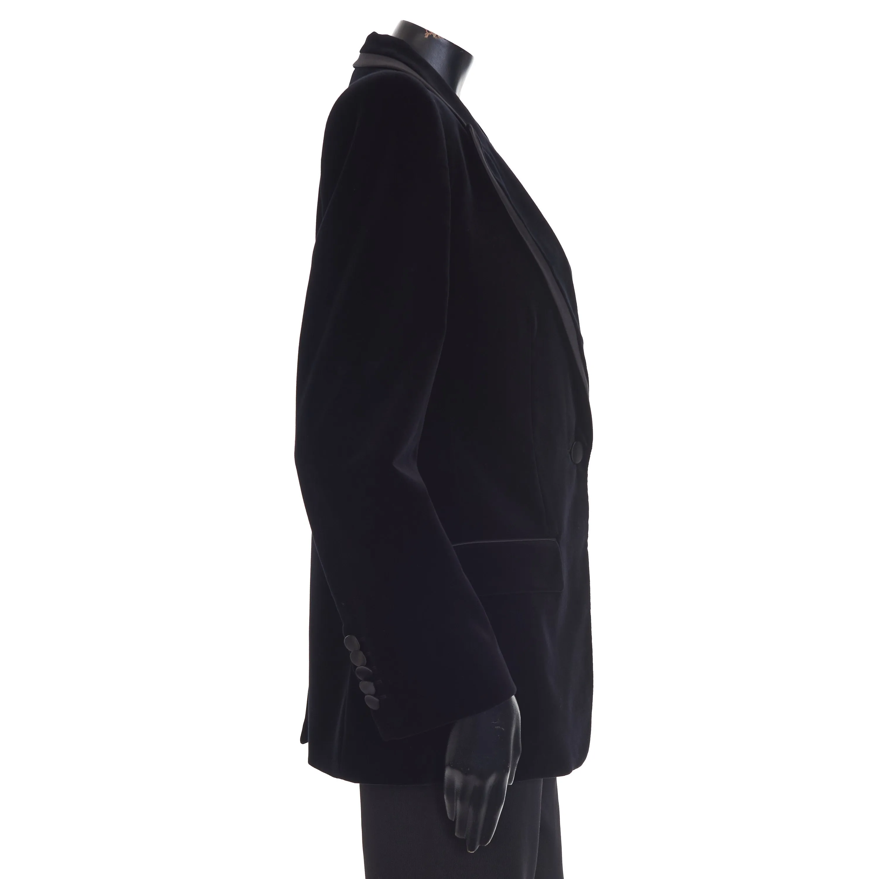 Single-breasted Black Velvet Jacket