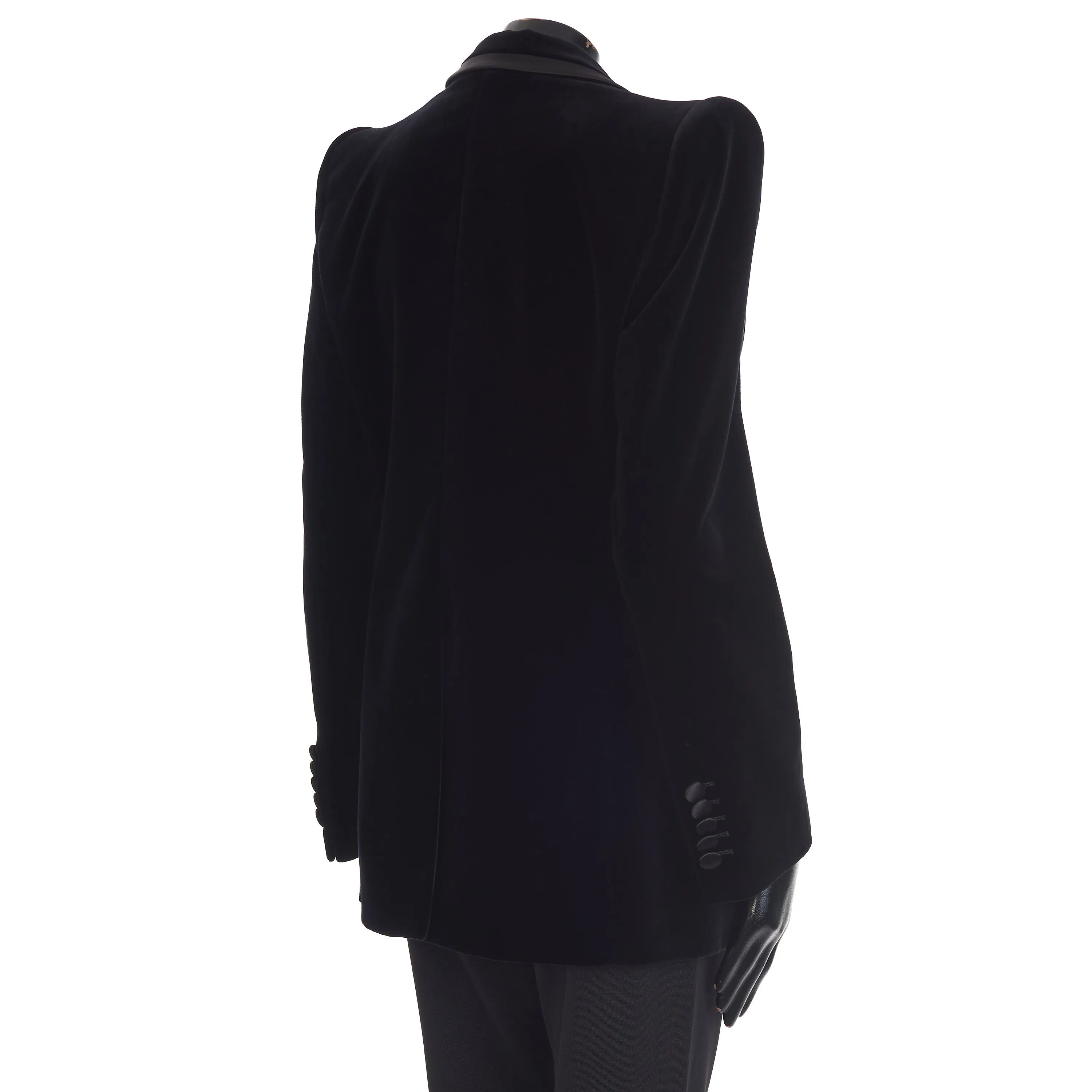 Single-breasted Black Velvet Jacket