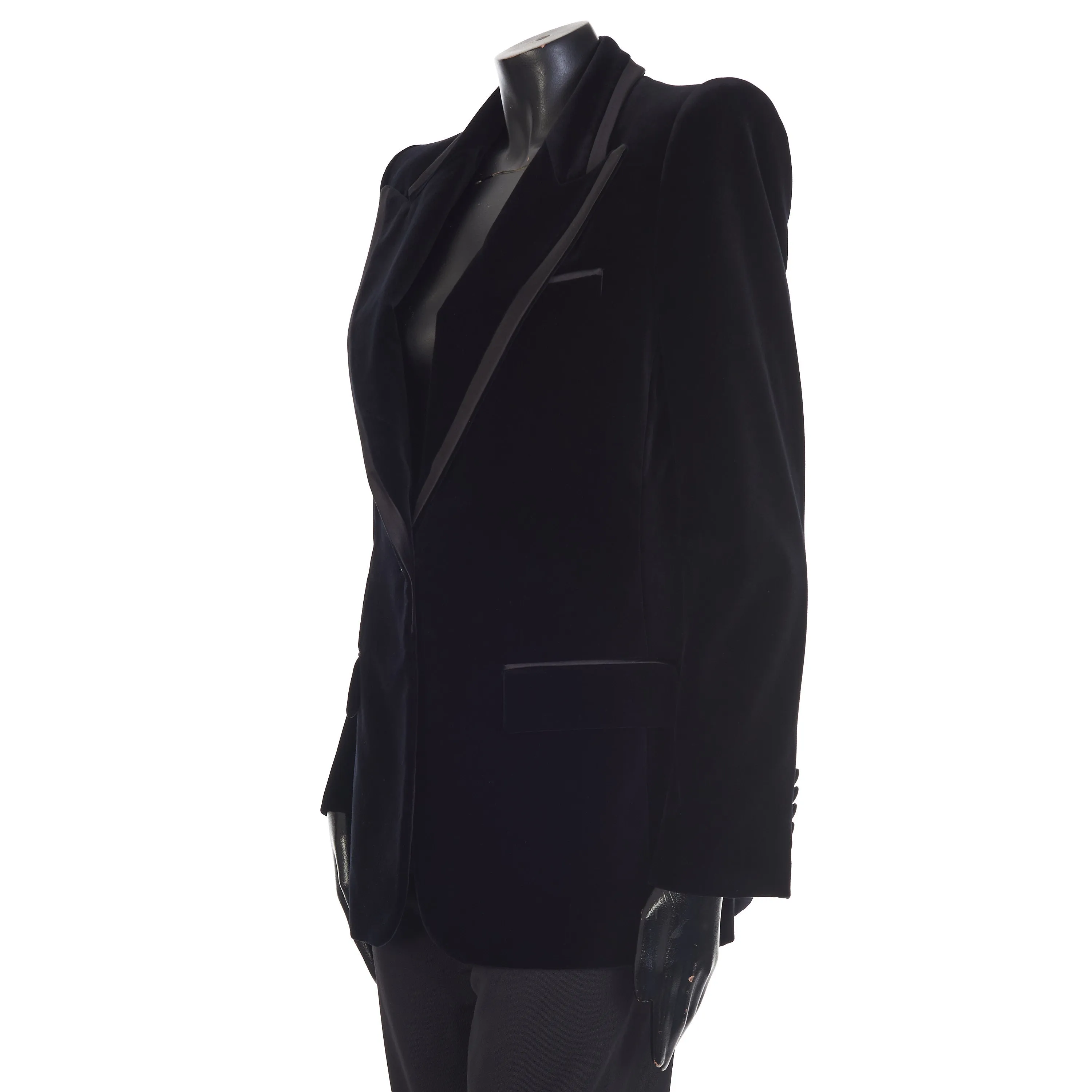 Single-breasted Black Velvet Jacket