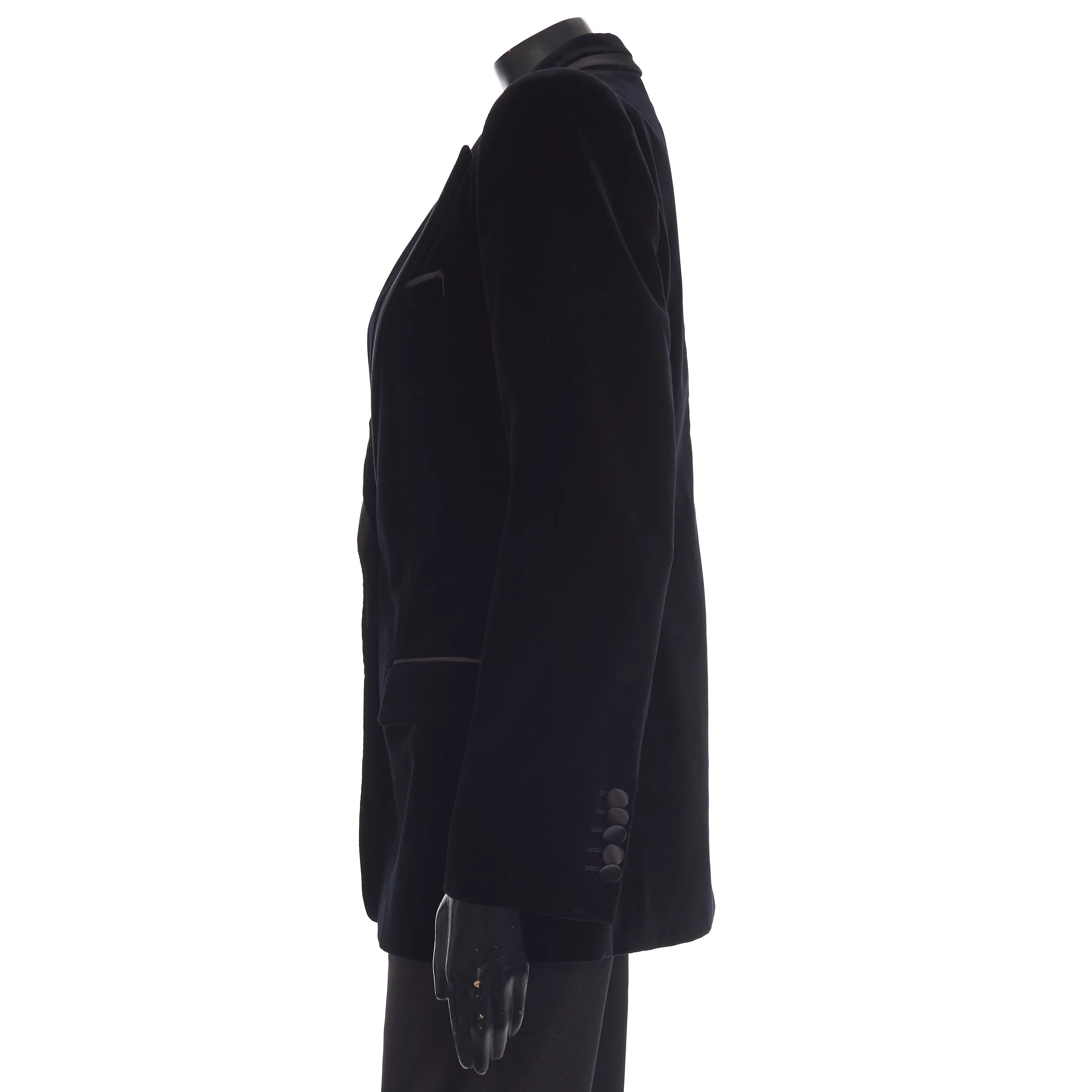 Single-breasted Black Velvet Jacket