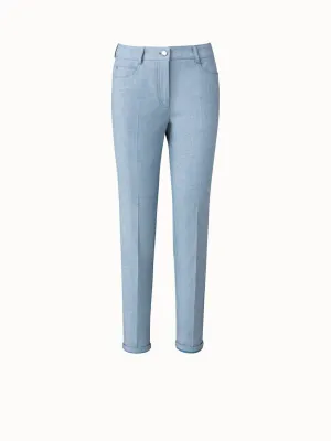 Slim Cotton Denim Stretch Pants