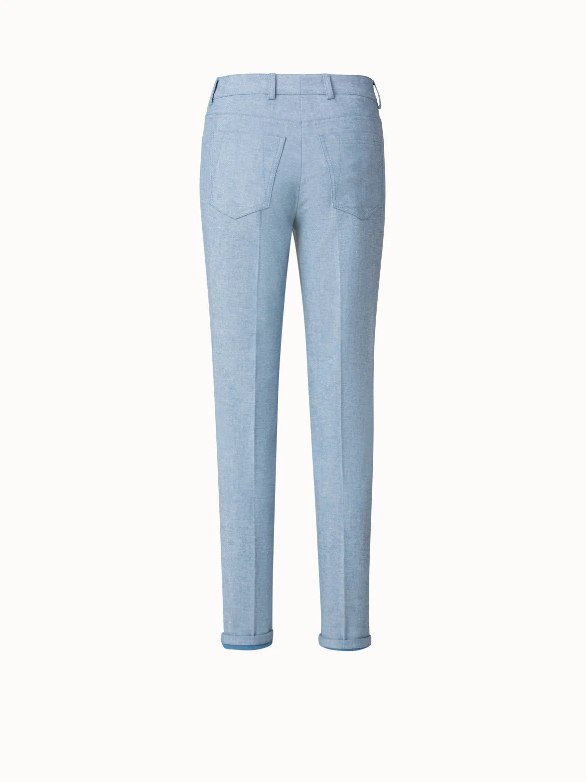 Slim Cotton Denim Stretch Pants