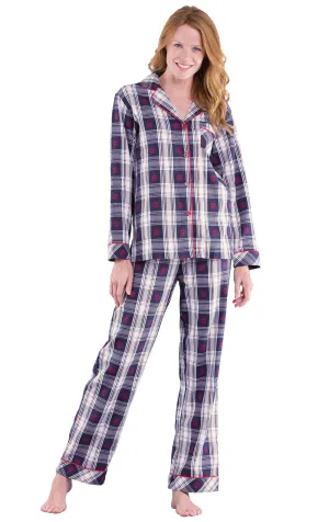 Snowfall Plaid Flannel Button-Front Pajamas - Final Sale