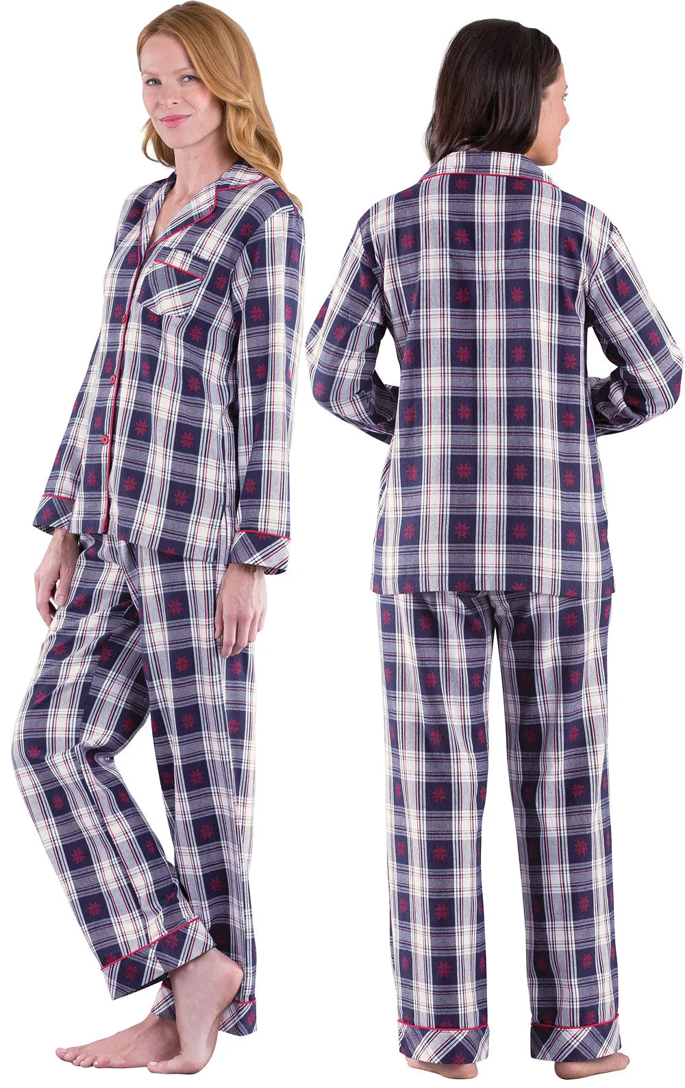 Snowfall Plaid Flannel Button-Front Pajamas - Final Sale