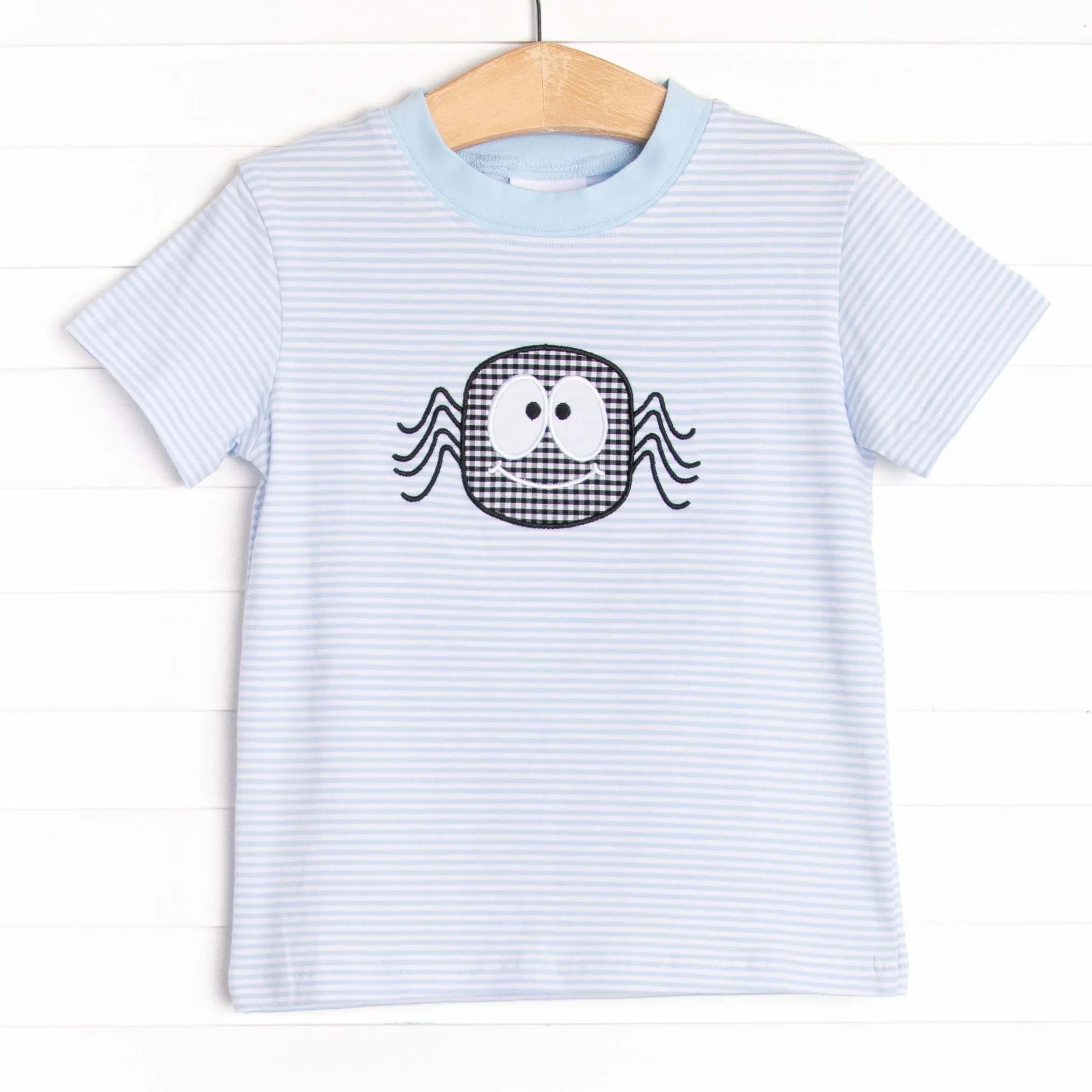 Spooky Spider Applique Top, Blue