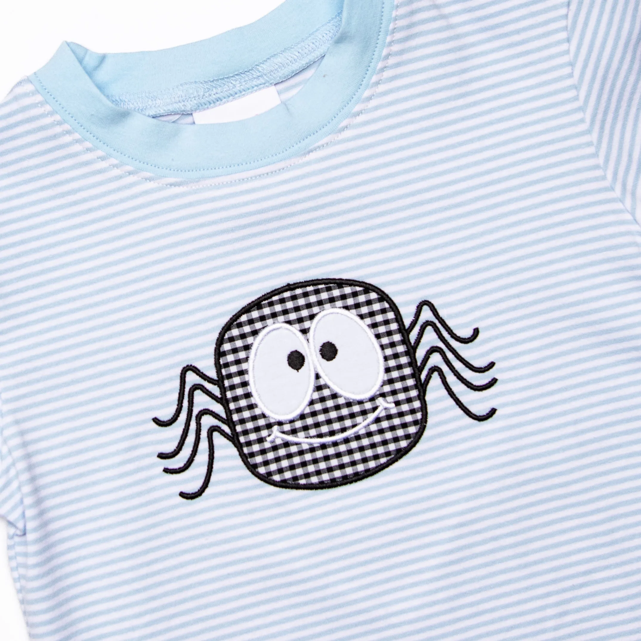 Spooky Spider Applique Top, Blue