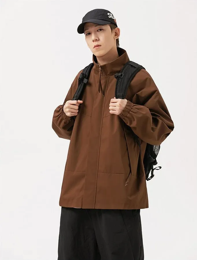 Stain-Resistant Zip-Up Rain Coat for Men