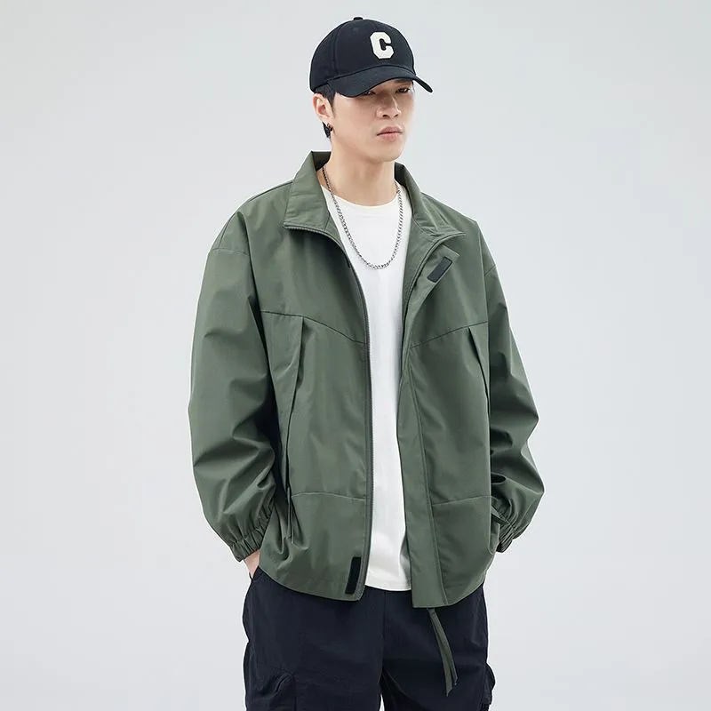 Stain-Resistant Zip-Up Rain Coat for Men