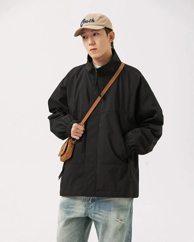 Stain-Resistant Zip-Up Rain Coat for Men