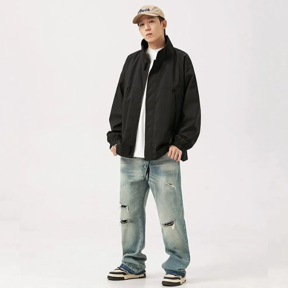 Stain-Resistant Zip-Up Rain Coat for Men