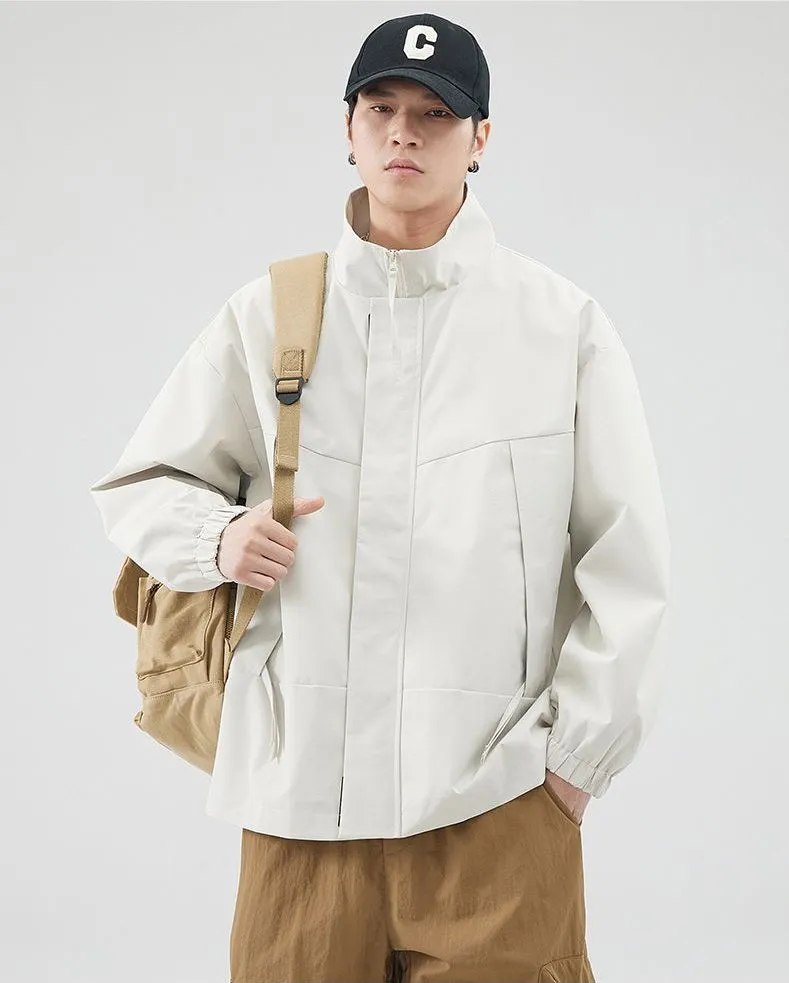 Stain-Resistant Zip-Up Rain Coat for Men