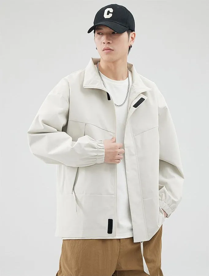 Stain-Resistant Zip-Up Rain Coat for Men