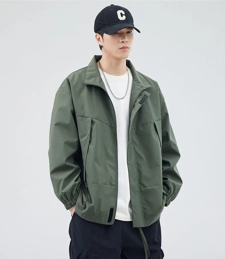Stain-Resistant Zip-Up Rain Coat for Men