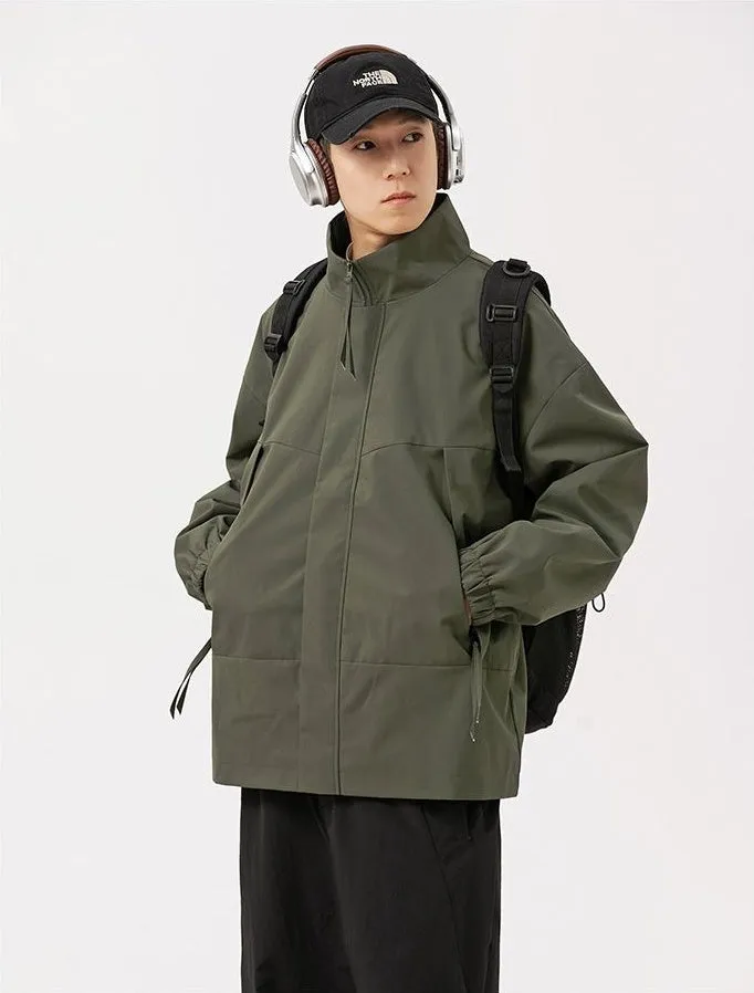 Stain-Resistant Zip-Up Rain Coat for Men