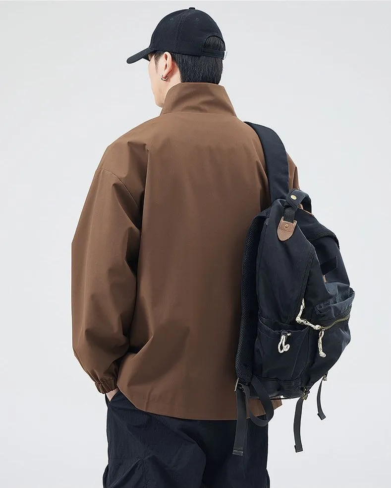 Stain-Resistant Zip-Up Rain Coat for Men