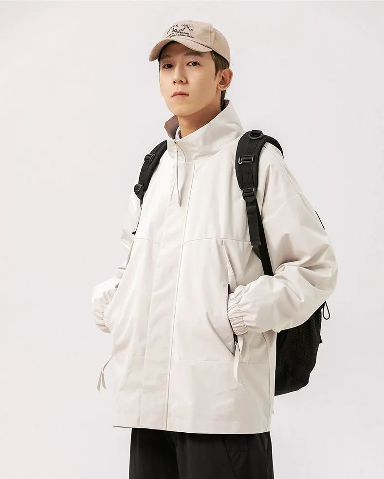Stain-Resistant Zip-Up Rain Coat for Men