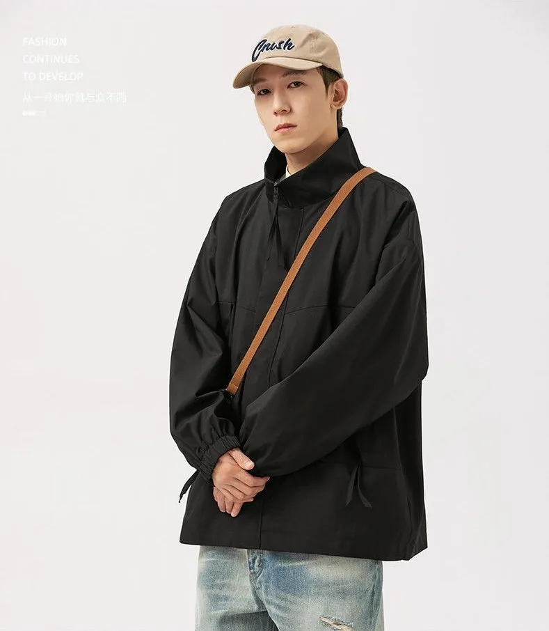 Stain-Resistant Zip-Up Rain Coat for Men