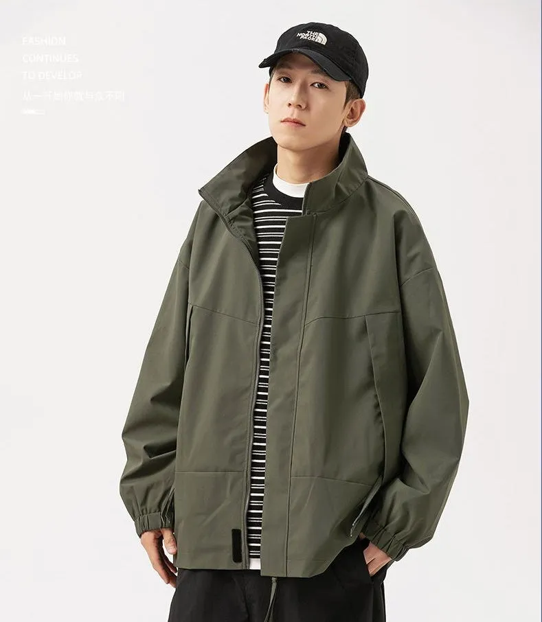 Stain-Resistant Zip-Up Rain Coat for Men