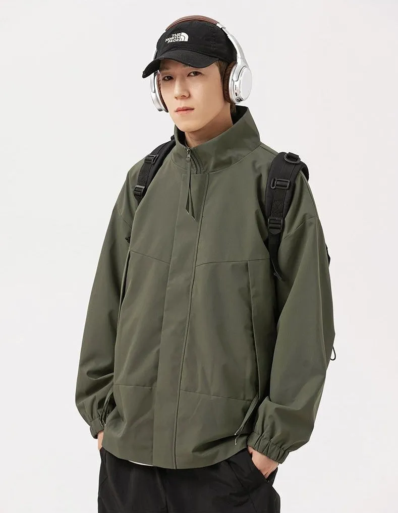 Stain-Resistant Zip-Up Rain Coat for Men