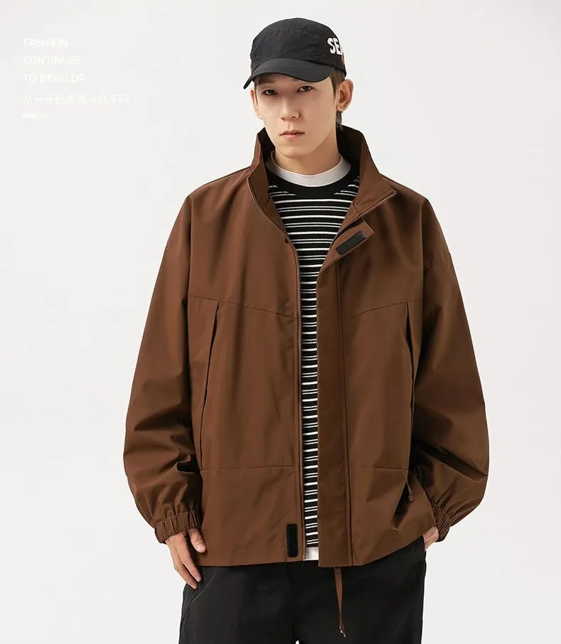 Stain-Resistant Zip-Up Rain Coat for Men