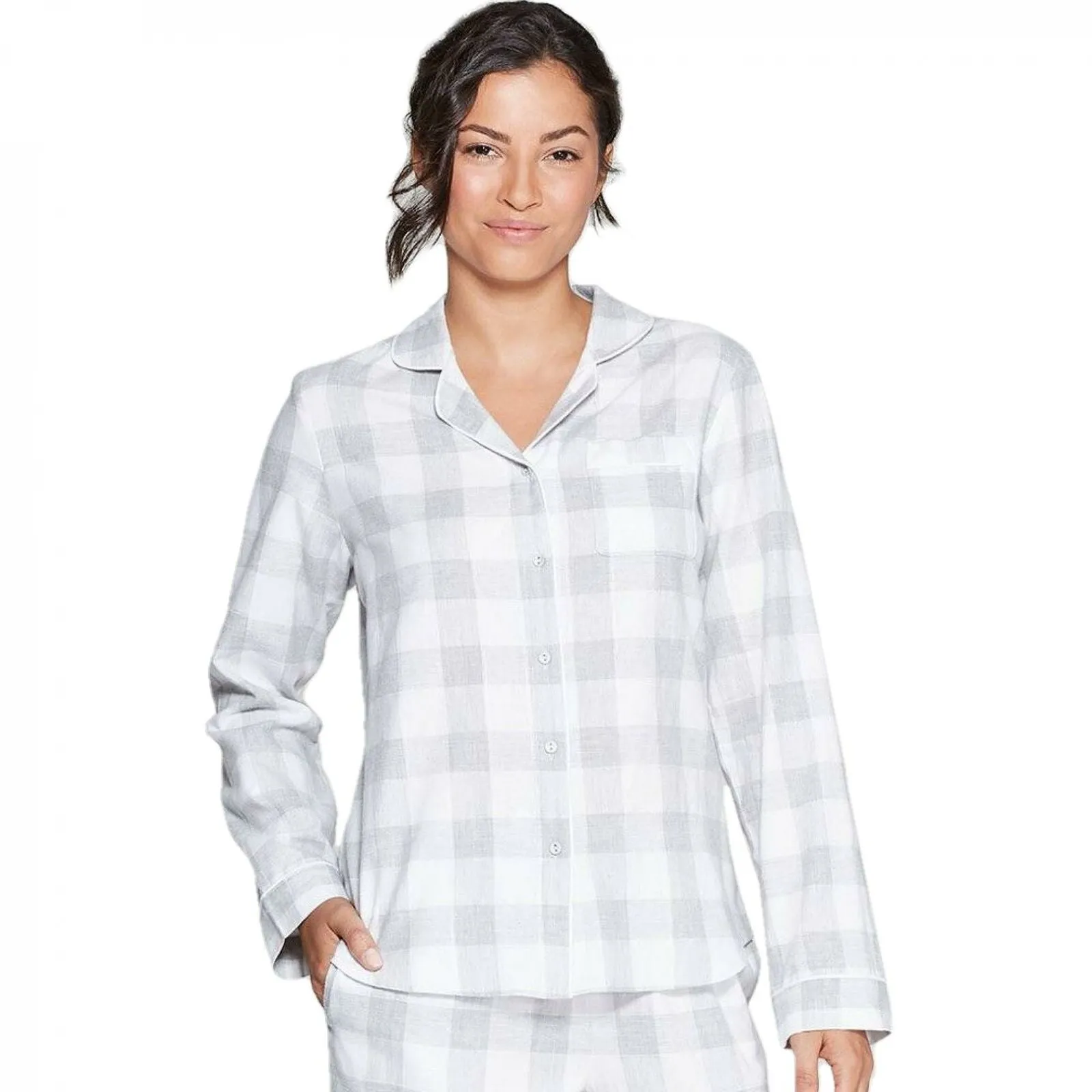 Stars Above Women's Plaid Perfectly Cozy Flannel Pajama Top