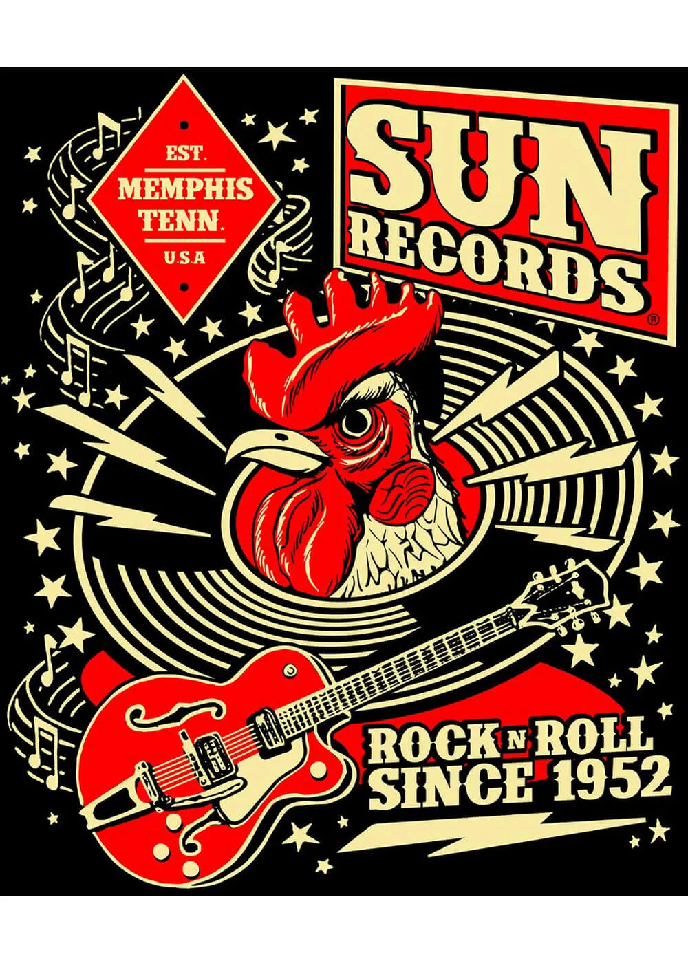 Steady Clothing Men's Sun Records Hop T-Shirt Black