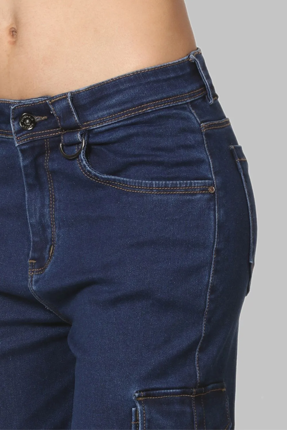 Straight Fit Denim Cargo