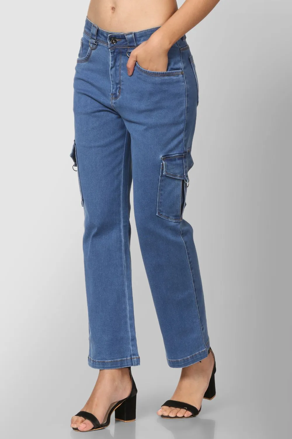 Straight Fit Denim Cargo