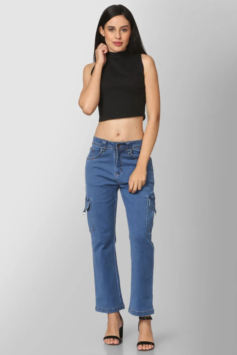 Straight Fit Denim Cargo