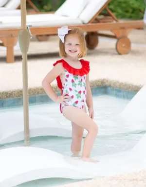 Strawberries print Girls swimsuit