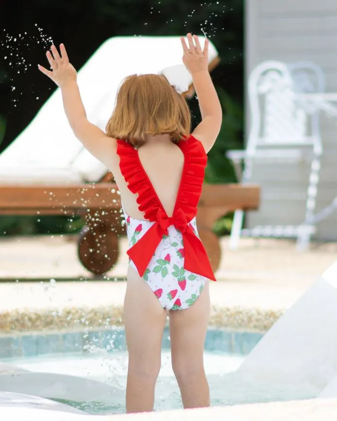 Strawberries print Girls swimsuit