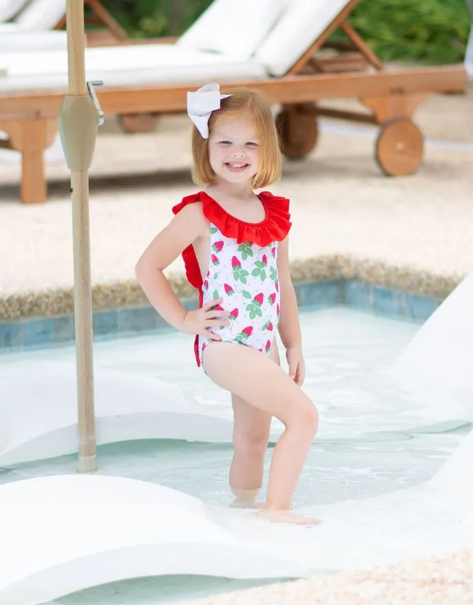 Strawberries print Girls swimsuit