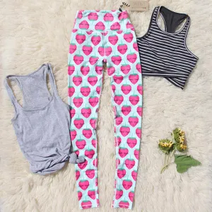 Strawberry Stretch Yoga Pants