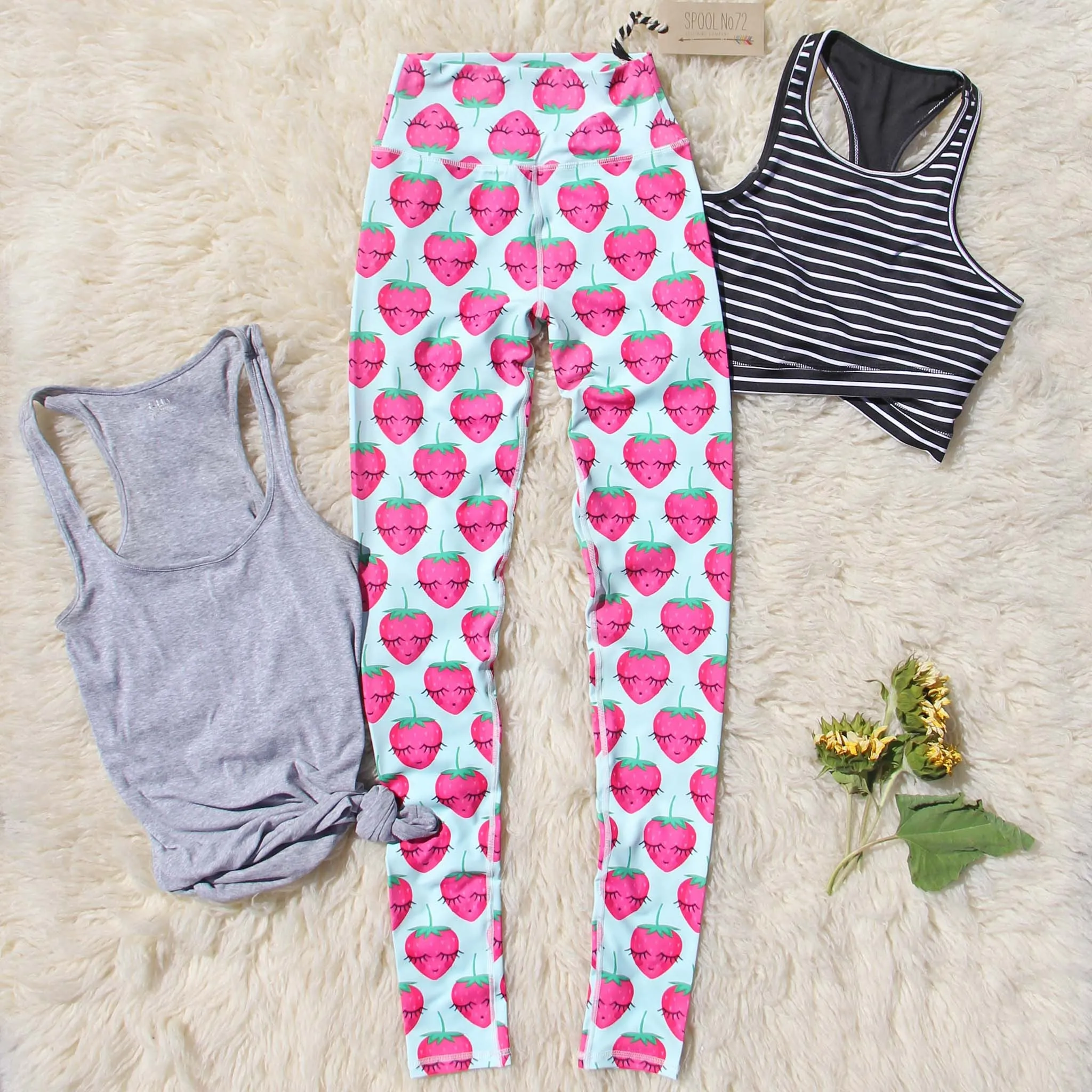 Strawberry Stretch Yoga Pants