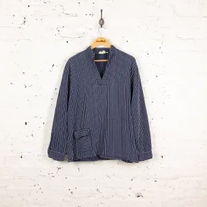 Striped Farmer Work Shirt - Blue - L