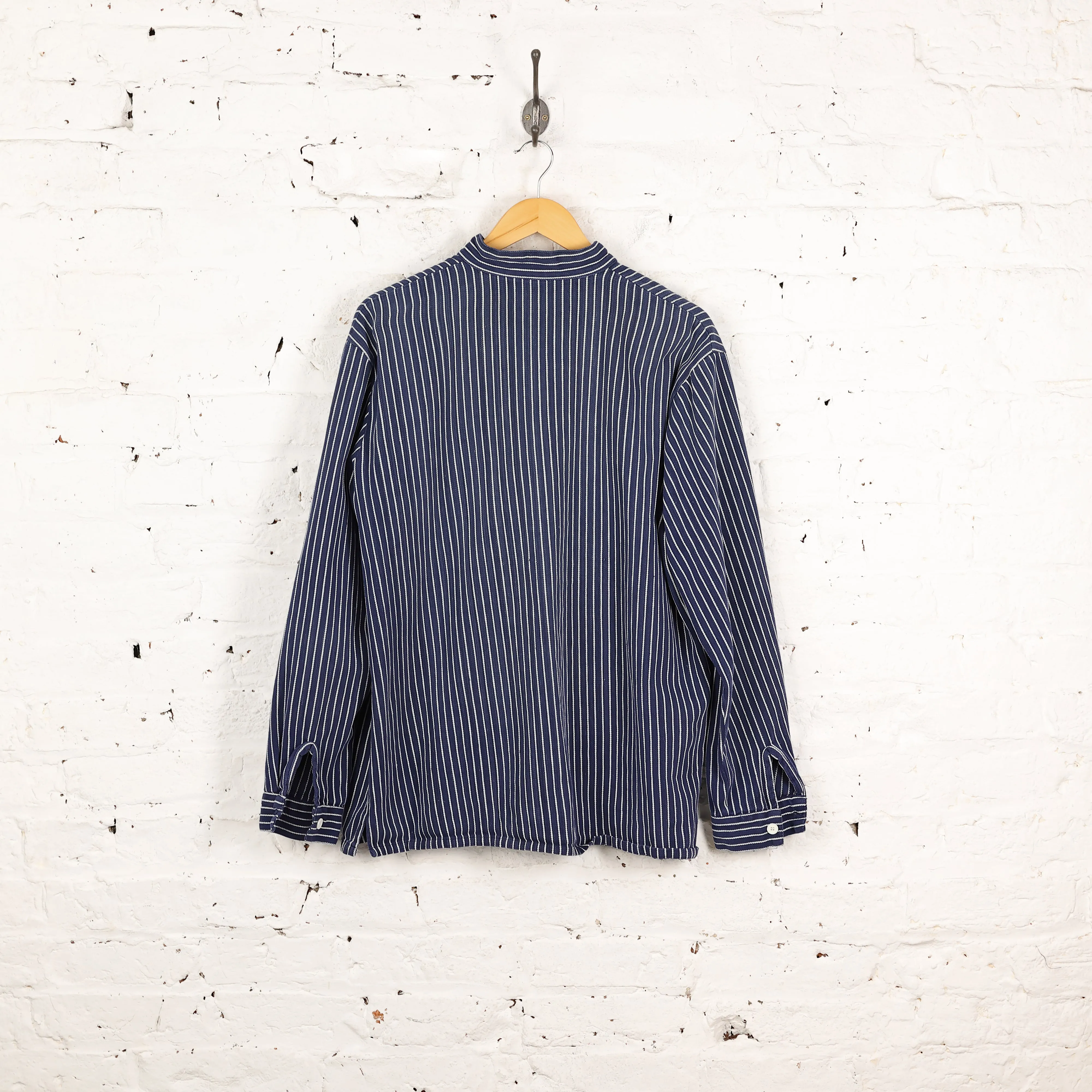Striped Farmer Work Shirt - Blue - L
