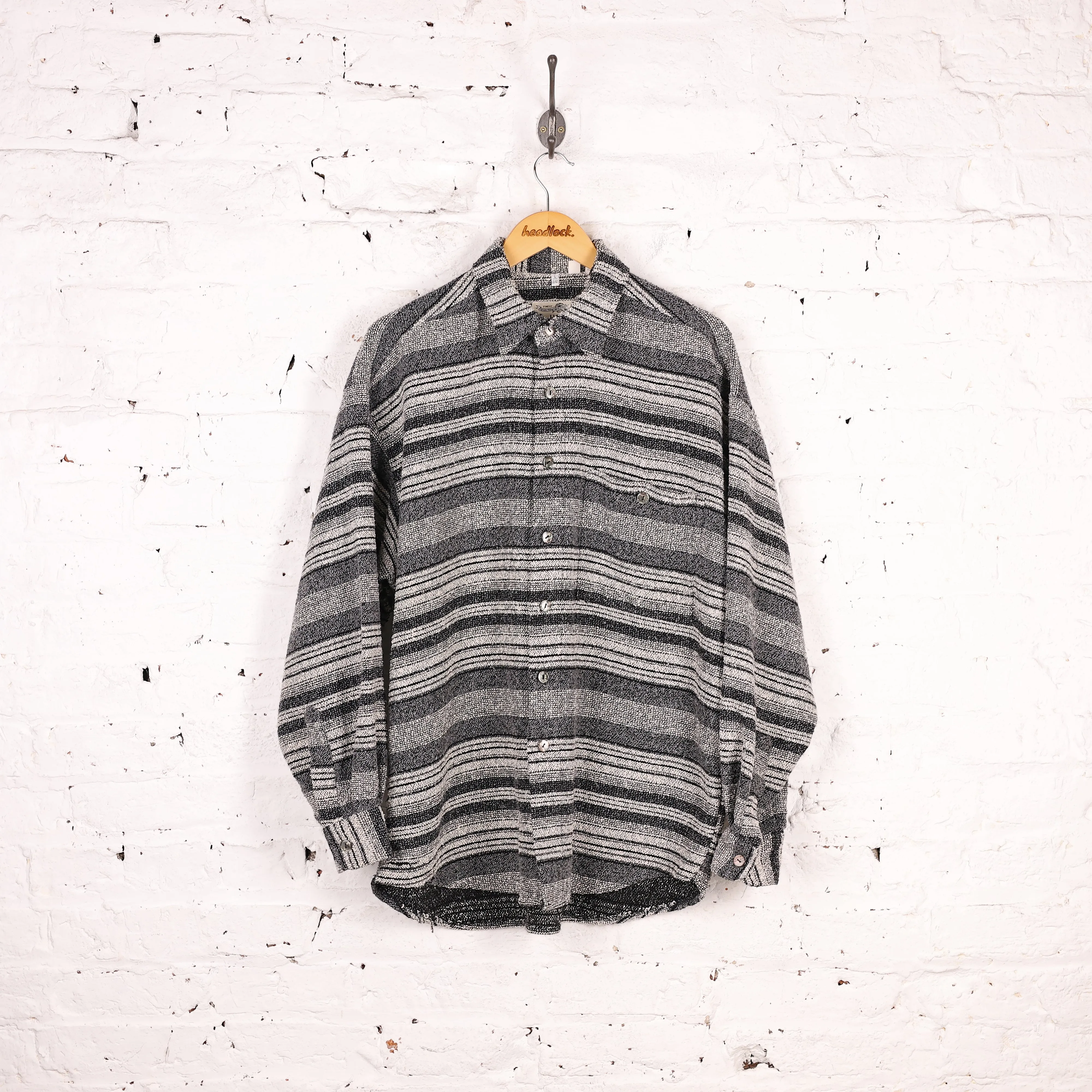 Striped Flannel Shirt - Grey - L