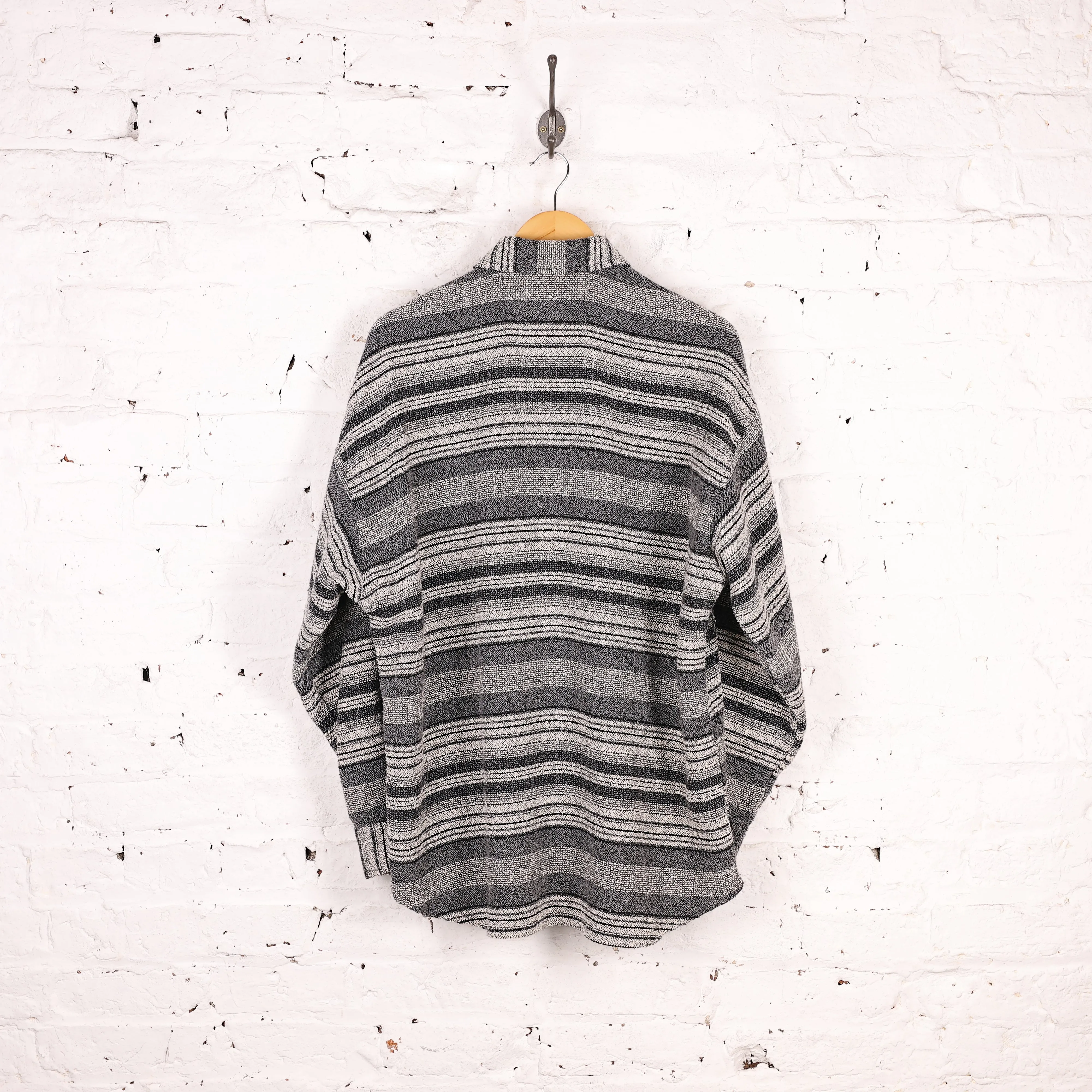 Striped Flannel Shirt - Grey - L