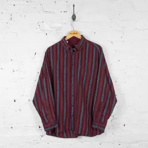 Striped Flannel Shirt - Red - XL