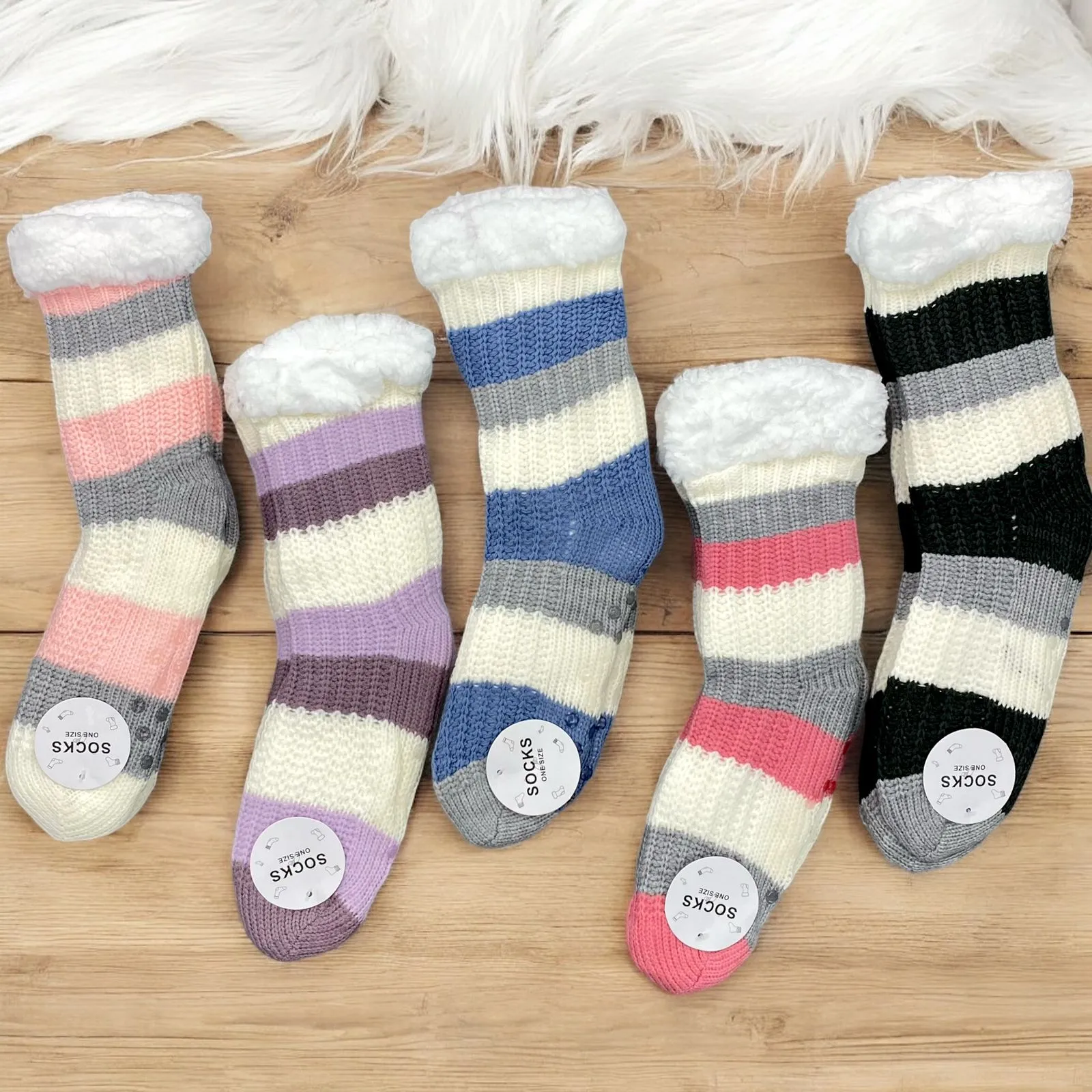 Striped Fleece Socks