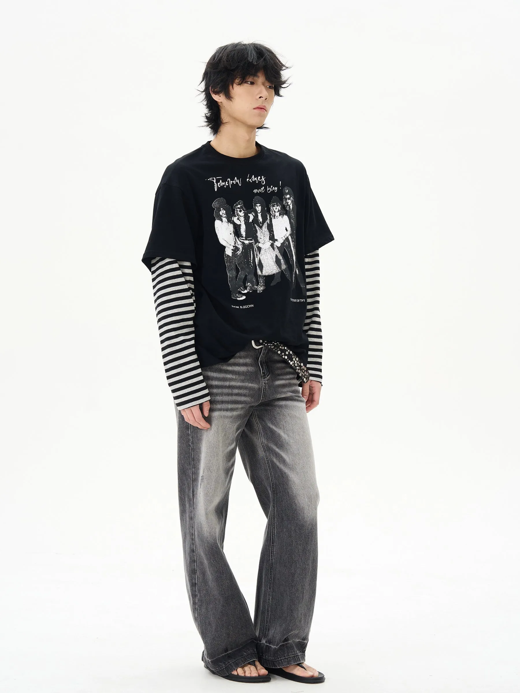 Striped Graphic Pullover