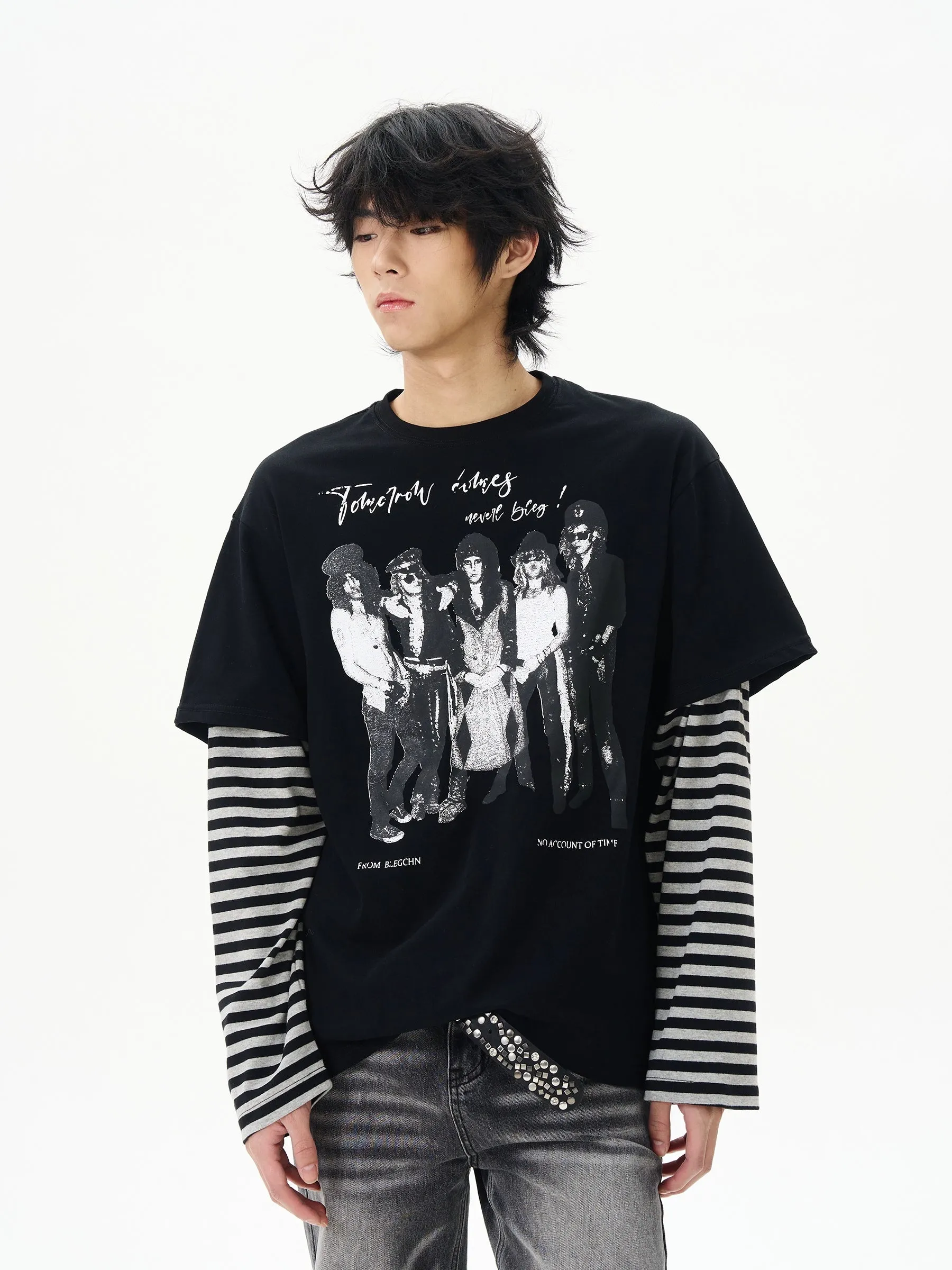Striped Graphic Pullover