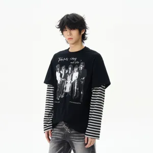 Striped Graphic Pullover